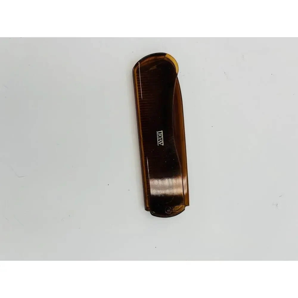 Vintage Avon 1982 Cambridge Collection Tortoise Folding‎ Comb Travel